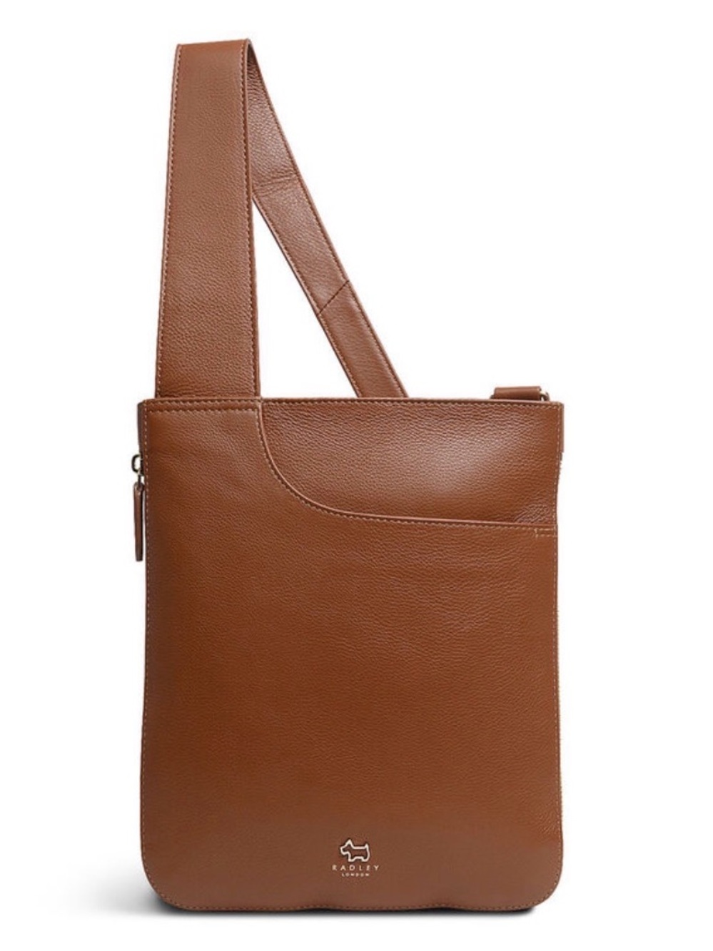 Radley London Brown Leather Pockets Medium Ziptop Crossbody Bag